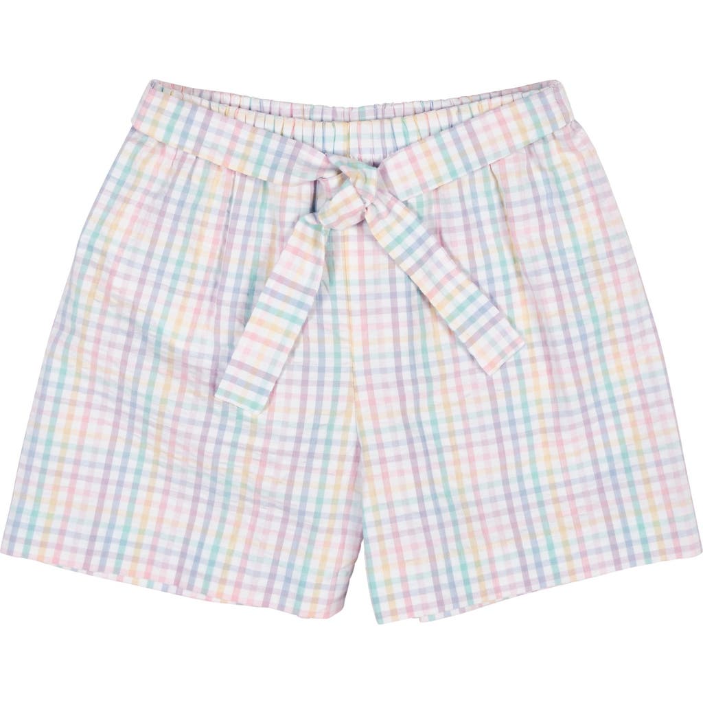 Florence Eiseman Babies' Plaid Seersucker Shorts With Waist Tie In Multi