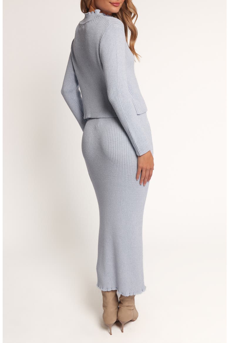Payton Mock Neck Top & Maxi Skirt Rib Set, Alternate, color, LIGHT BLUE