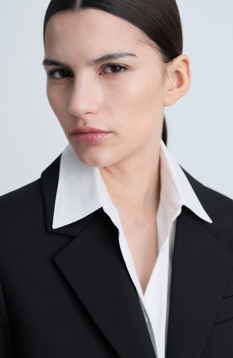 MANGO Cotton Blend Longline Blazer, Alternate, color, 