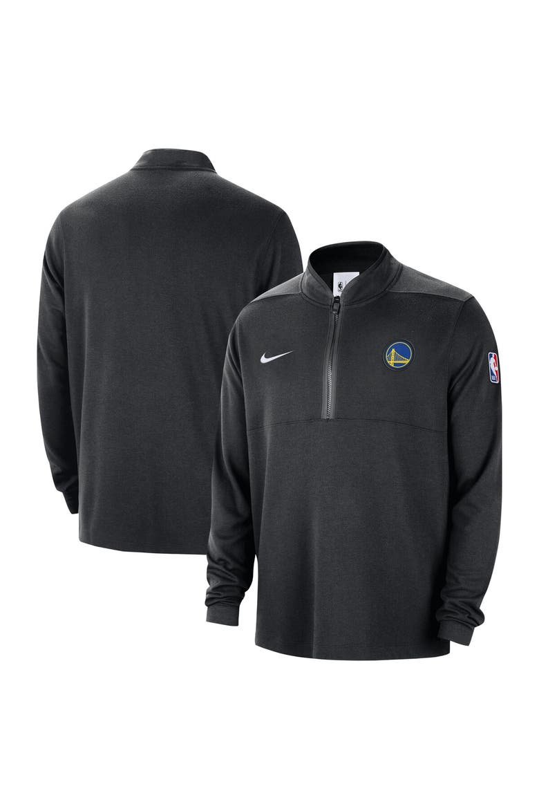 Men's Nike Black Golden State Warriors 2024/25 Courtside Performance Half-Zip Top, Main, color, Black