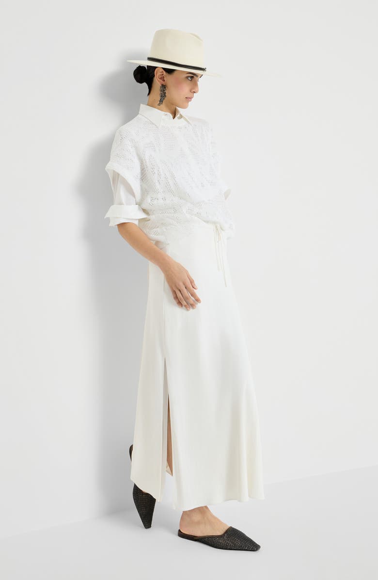Brunello Cucinelli Fluid skirt, Alternate, color, White