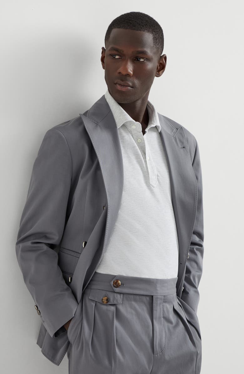 Brunello Cucinelli Polo with Faux-Layering, Alternate, color, 