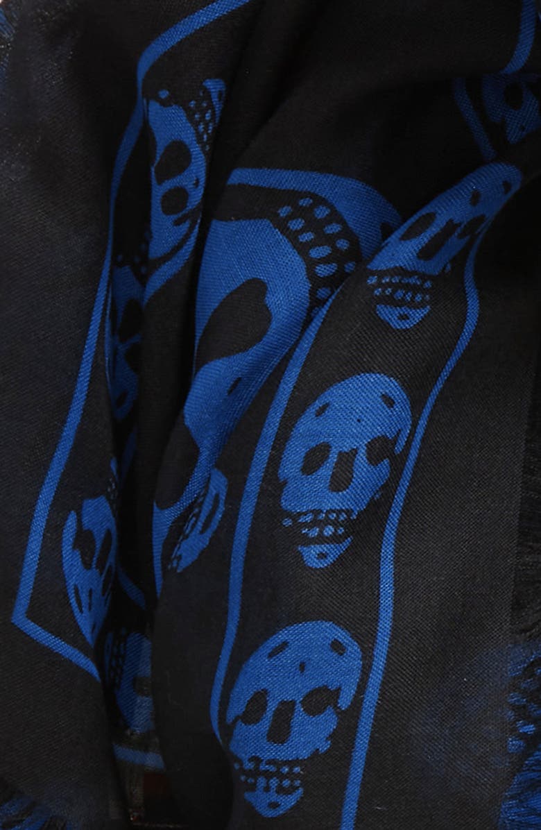 McQueen Alexander McQueen Skull Print Modal & Silk Scarf, Alternate, color, 