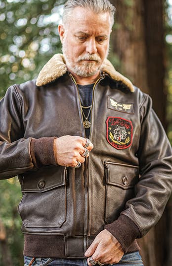 Heavy weight lamb leather flight jacket