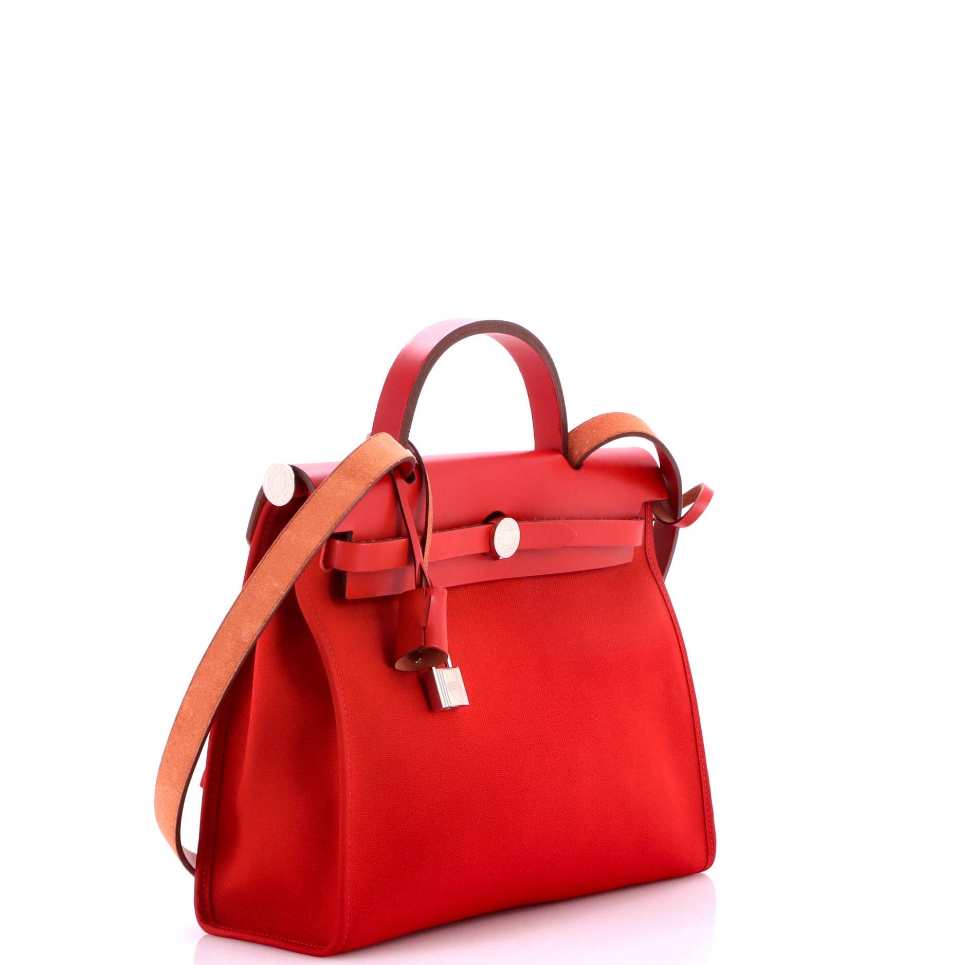 Herbag Zip Leather and Toile 31, Alternate, color, Red