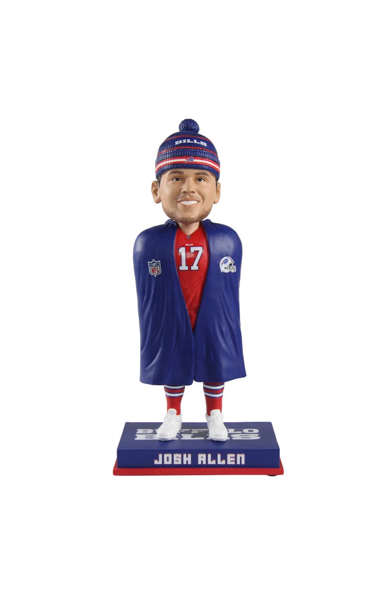FOCO Josh Allen (Buffalo Bills) Sideline Jacket w/Hat CLARKtoys Exclusive Bobblehead, Main, color, Multi-Color