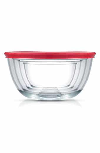 JoyJolt Set of 4 Thick Glass Mixing Bowls with Airtight Lids