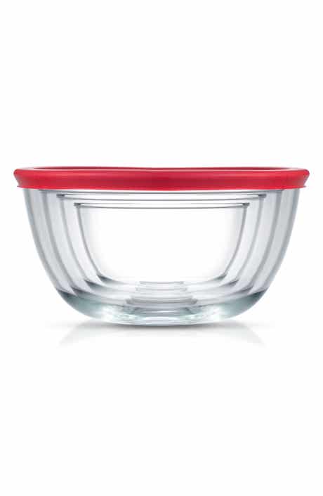 JoyJolt Set of 4 Thick Glass Mixing Bowls with Airtight Lids