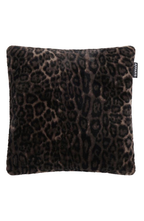 Apparis Brenn Faux Fur Accent Pillow in Dark Leopard  product