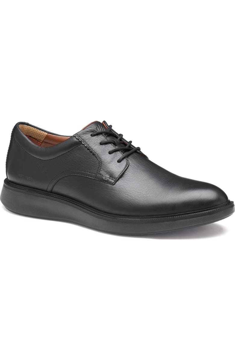 Johnston & Murphy Parker Waterproof Plain Toe Derby, Main, color, Black Waterproof Full Grain