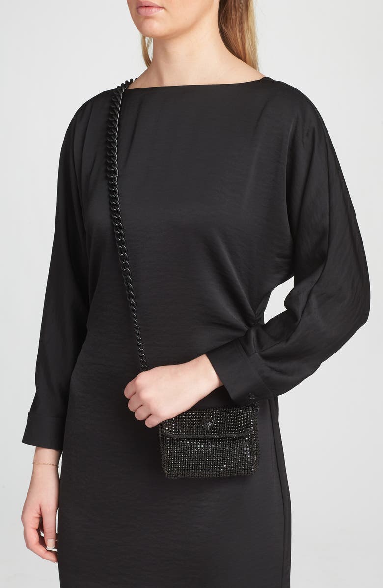 Kurt Geiger London Mini Party Crystal Embellished Crossbody Bag, Alternate, color, Black