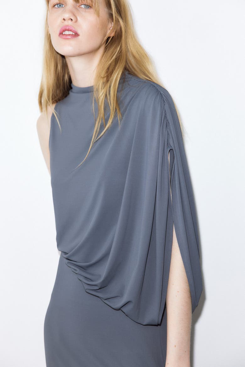 Draped Maxi Dress, Alternate, color, Dark gray