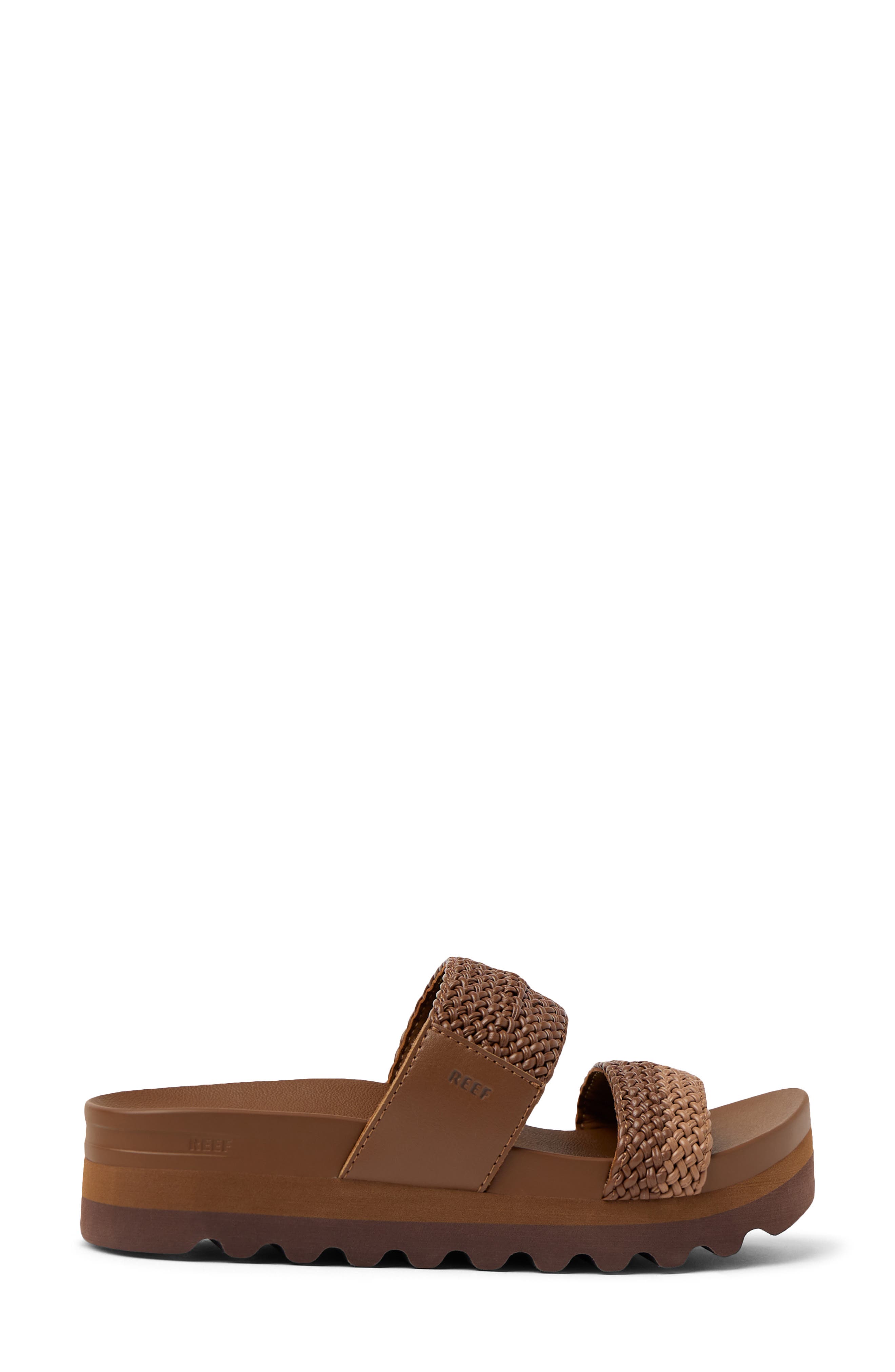 Cushion Vista Hi Slide Sandal, Alternate, color, CHOCOLATE/ TAN BRAID
