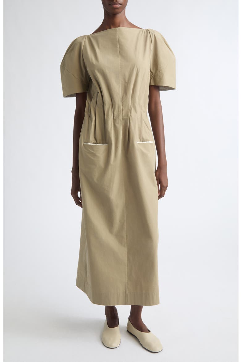 Maddie Cotton Midi Dress, Main, color, SAND