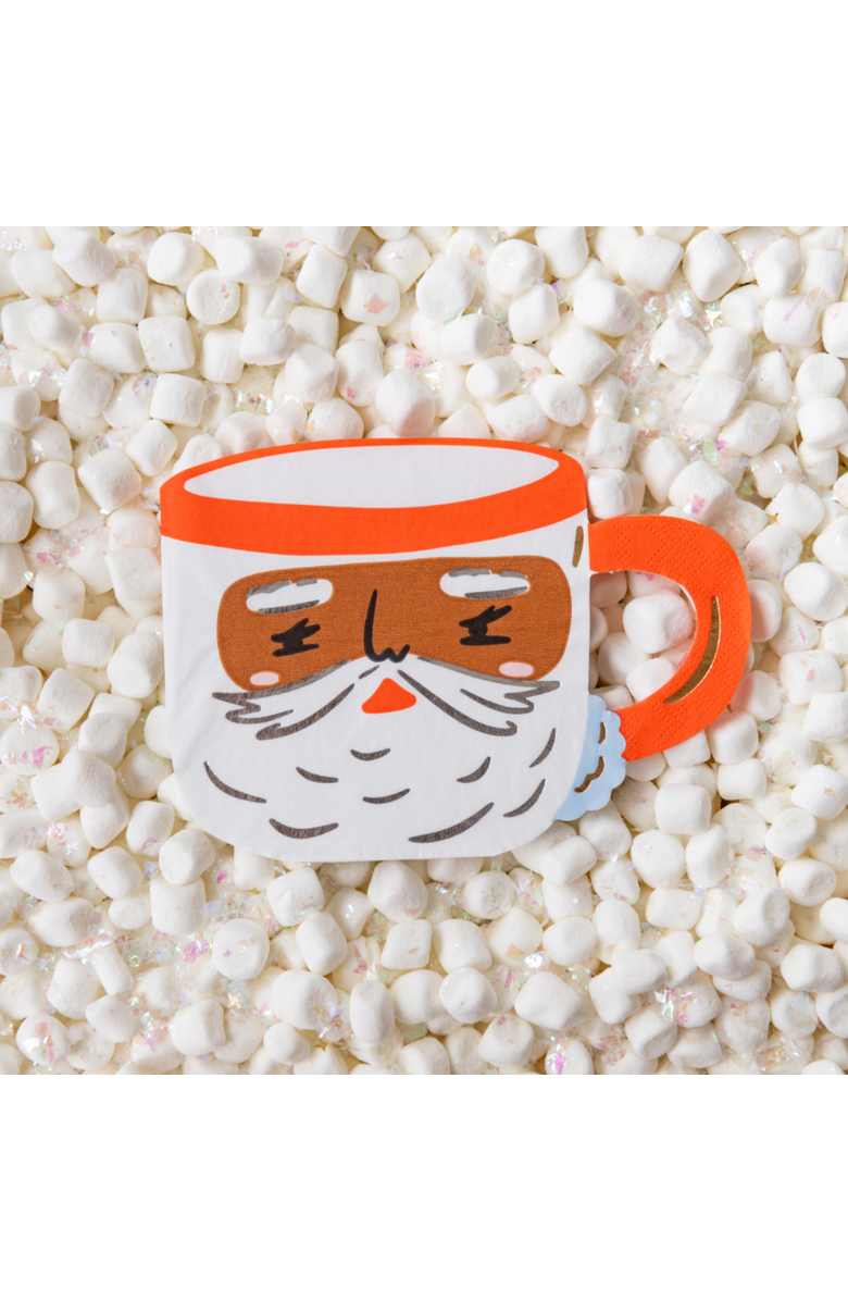 Daydream Society Baking Spirits Bright Brown Santa Mug Christmas Themed Large Napkins, Alternate, color, Assorted Pre-Pack