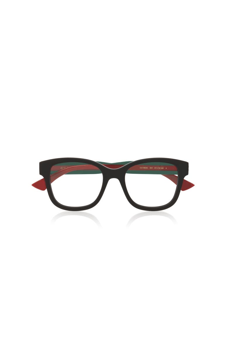 Gucci 51mm Rectangle optical glasses, Alternate, color, Black