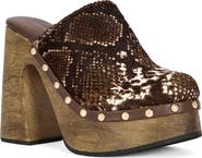 AZALEA WANG Picard Genuine Calf Hair Platform Clog