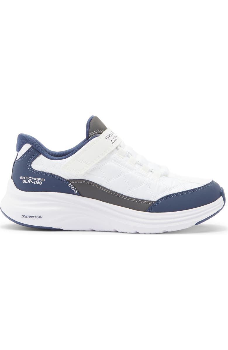 SKECHERS Kids' Contour Foam Sneaker, Alternate, color, White/ Navy