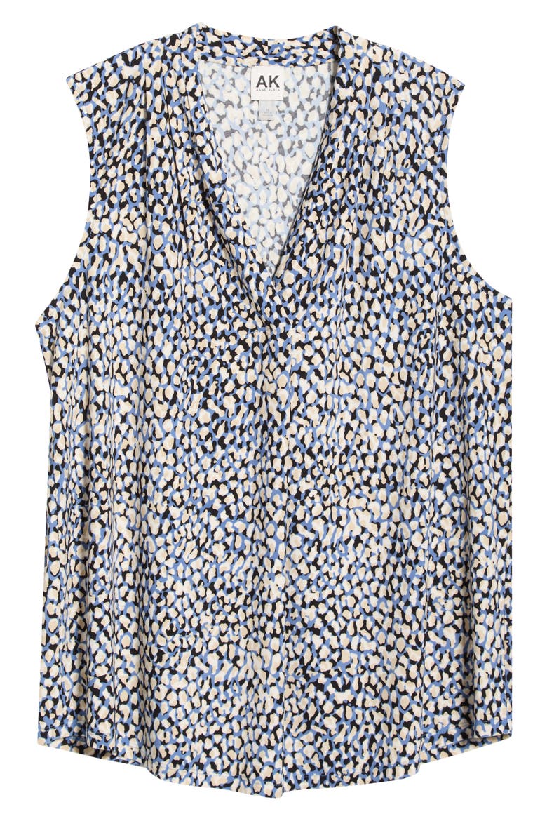 Ruffle V-Neck Top, Alternate, color, BLUE JAY MULTI