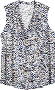 AK ANNE KLEIN Ruffle V-Neck Top