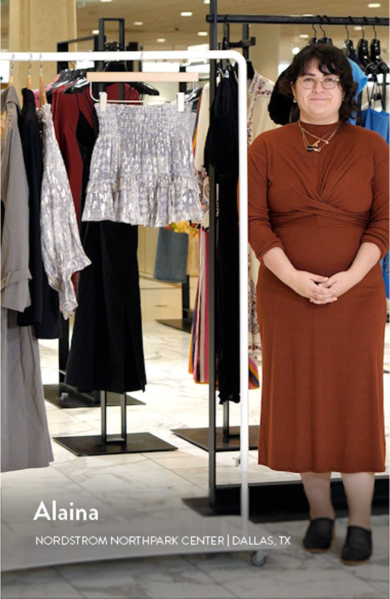 Jane Smocked Metallic Ruffle Miniskirt, sales video thumbnail