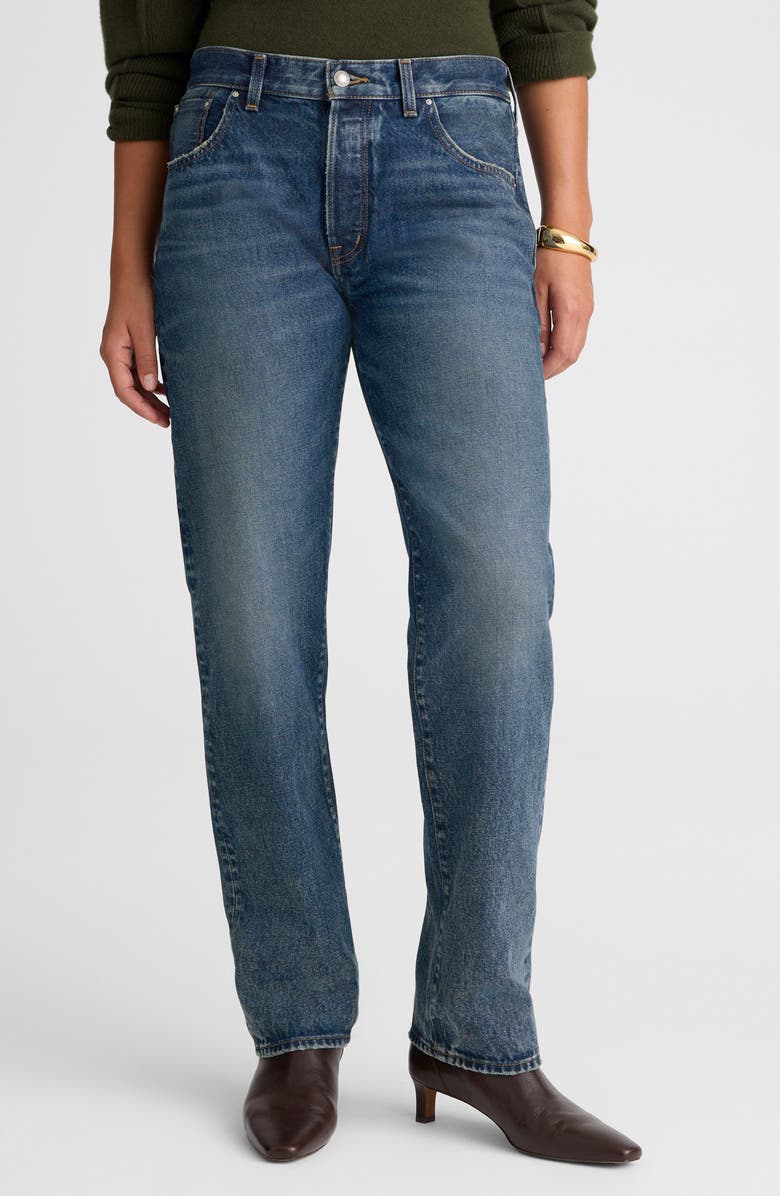 Madewell The Dean Easy Straight Leg Jeans, Alternate, color, Greendale Wash