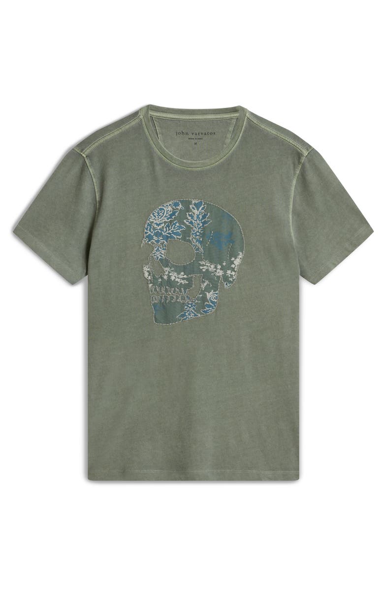 John Varvatos Skull Appliqué T-Shirt, Alternate, color, 