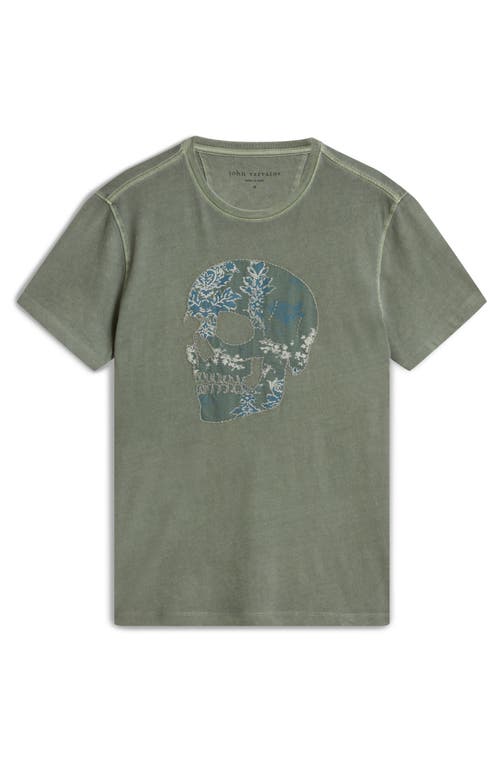 John Varvatos Applique Skull Short Sleeve Crewneck Tee In Flagstone Grey