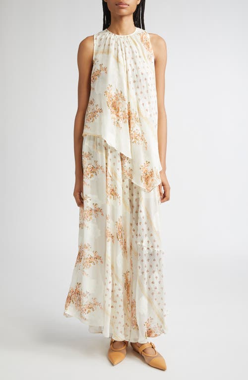 Ulla Johnson Caprice Floral Layered Silk Blend Dress In Neutral