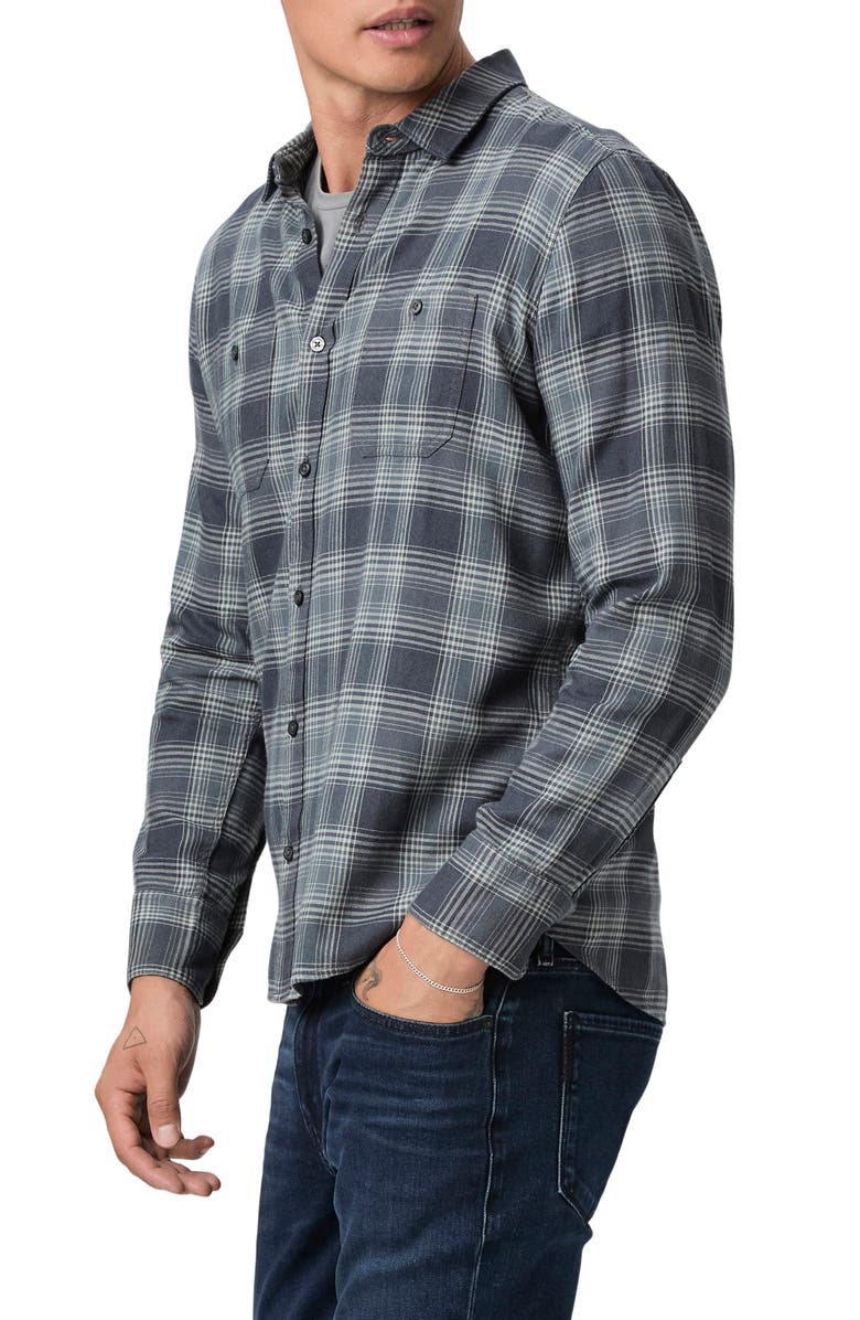 PAIGE Everett Shadow Check Flannel Button-Up Shirt, Alternate, color,