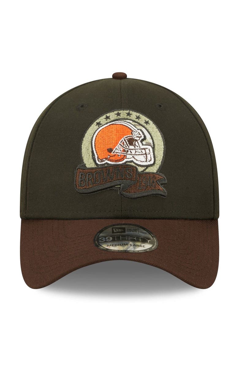 New Era Men's New Era Black/Brown Cleveland Browns 2022 Salute To Service 39THIRTY Flex Hat, Alternate, color,