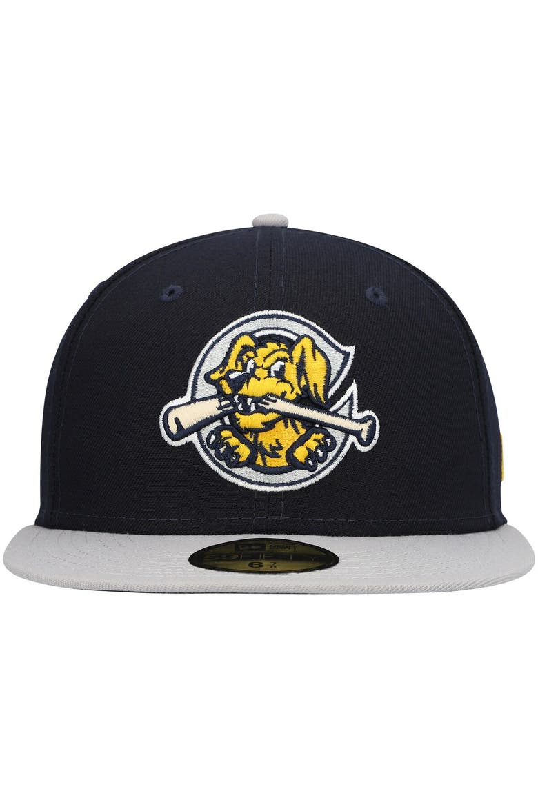 Men's New Era Navy Charleston RiverDogs Authentic Collection Road 59FIFTY Fitted Hat, Alternate, color, Navy