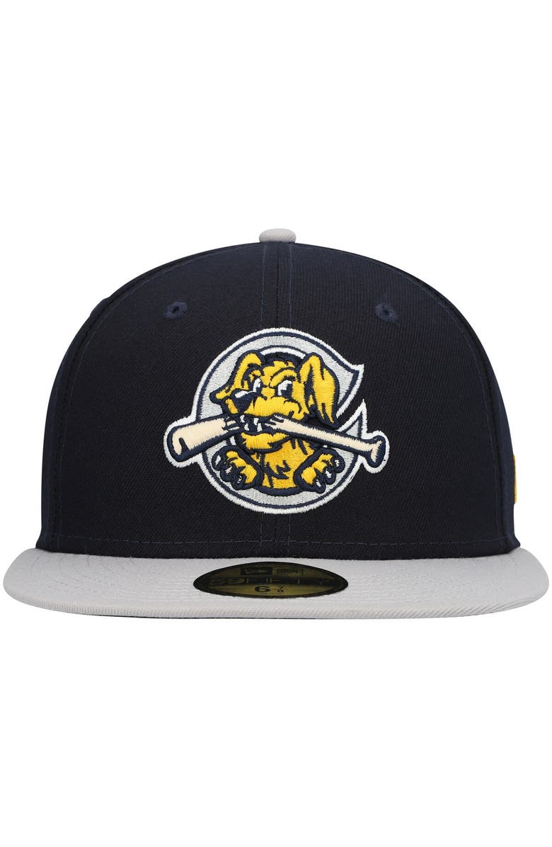 New Era Men's New Era Navy Charleston RiverDogs Authentic Collection Road 59FIFTY Fitted Hat, Alternate, color,