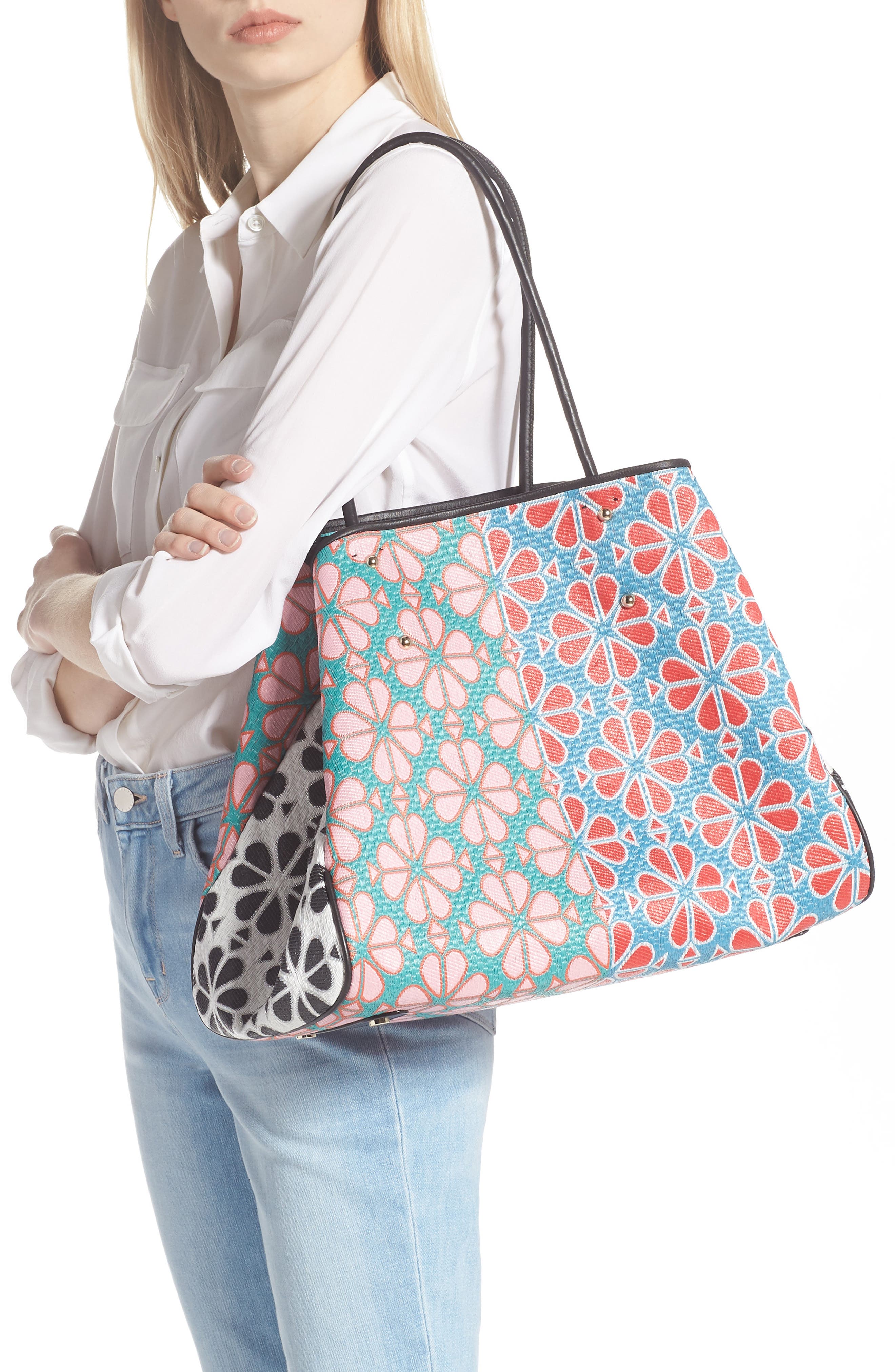 Kate Spade New York large everything spade floral tote, Alternate, color, 