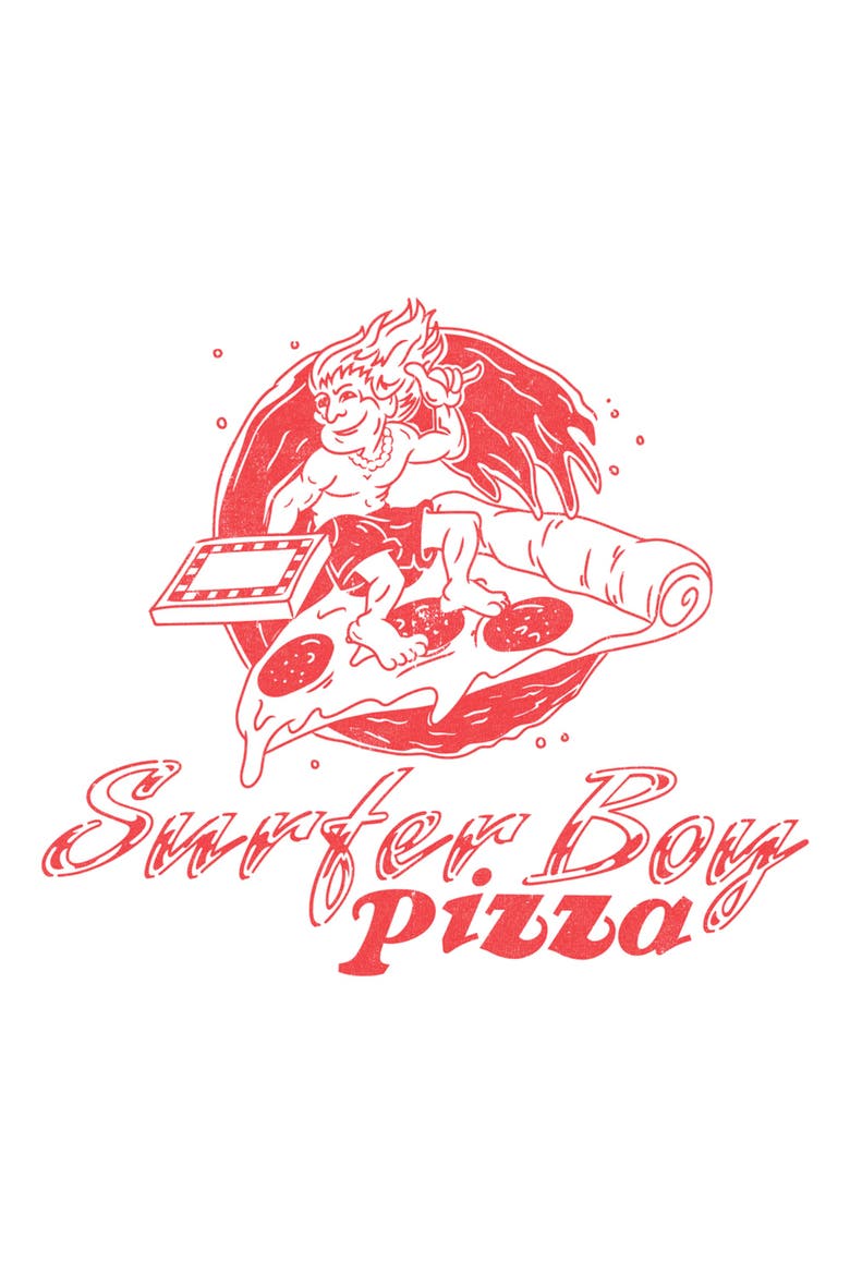 Men's Stranger Things Surfer Boy Pizza Costume  Graphic T-Shirt, Alternate, color, White