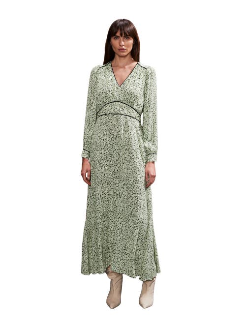 Ro&zo Green Ditsy Waist Detail Dress In Green