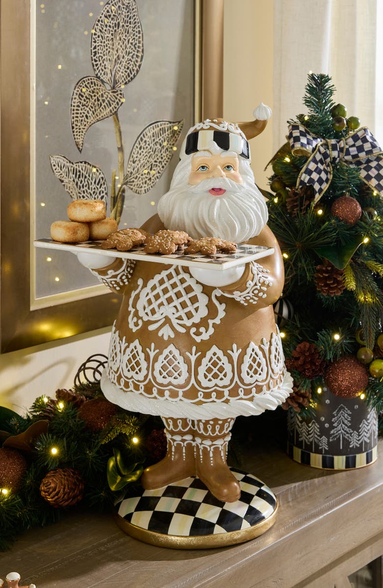 MACKENZIE CHILDS Gingerbread Santa Butler Handmade Figurine, Alternate, color, Brown
