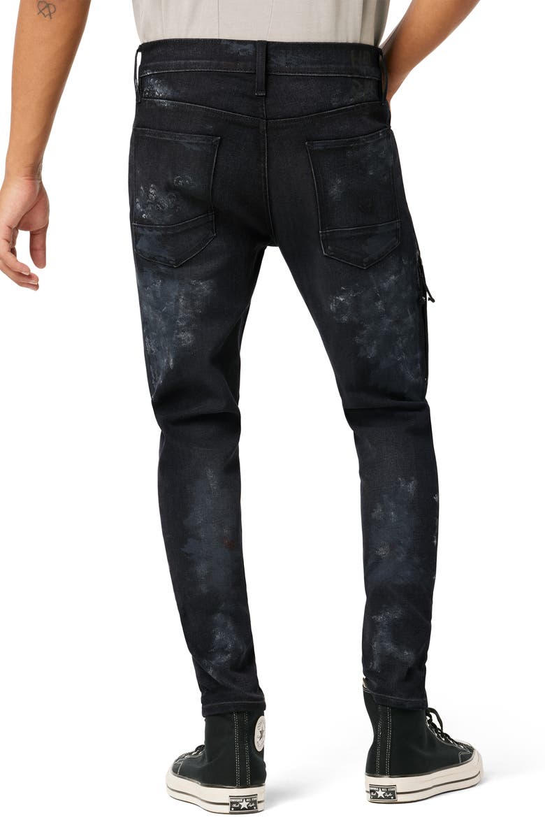Hudson Jeans Zack Paint Splatter Skinny Jeans, Alternate, color, 