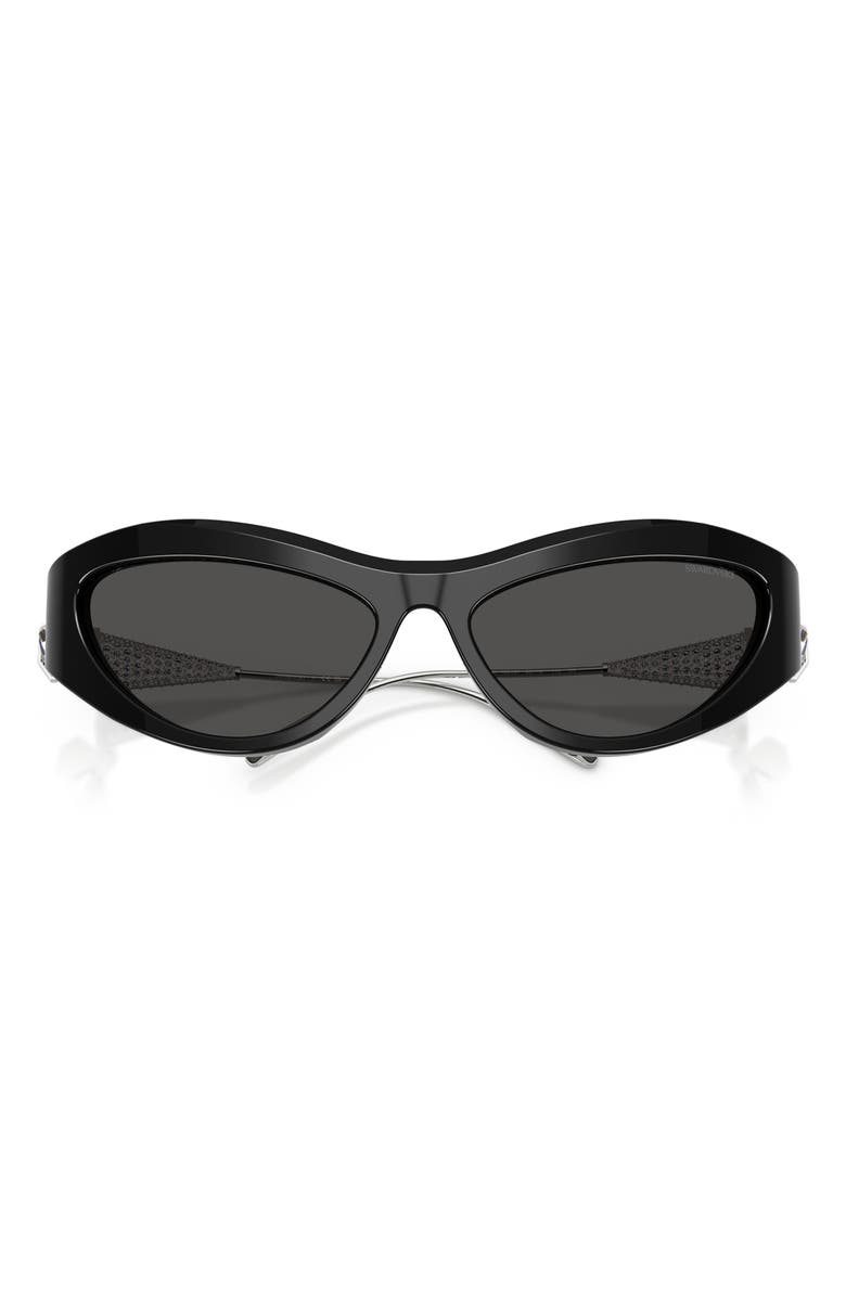 Swarovski 60mm Cat Eye Sunglasses, Alternate, color, Black / Dark Grey