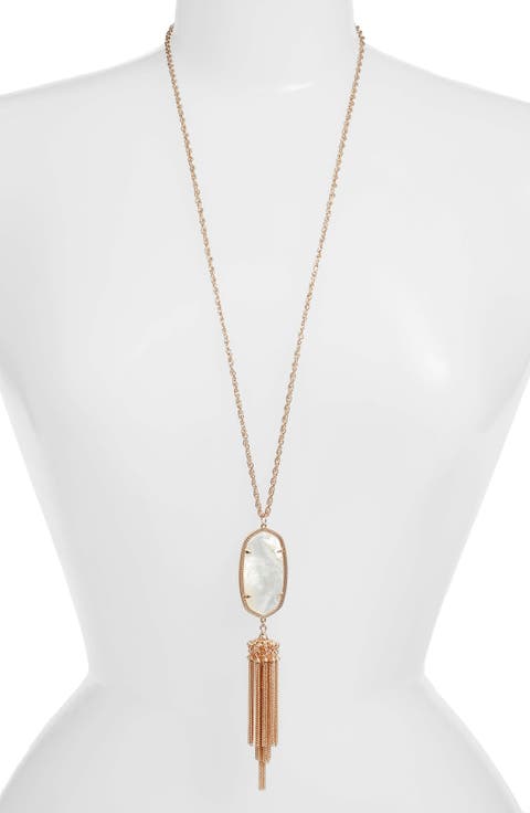 Rayne Stone Tassel Pendant Necklace