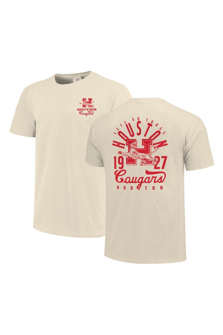 Men's Cream Houston Cougars Comfort Colors Mascot Overlay T-Shirt, Main, color, Cream
