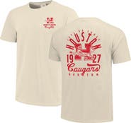 IMAGE ONE Men's Cream Houston Cougars Comfort Colors Mascot Overlay T-Shirt