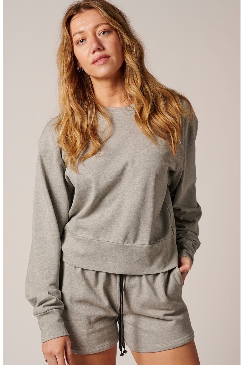 Womens Cotton Lounge Crew, Alternate, color, Labradorite