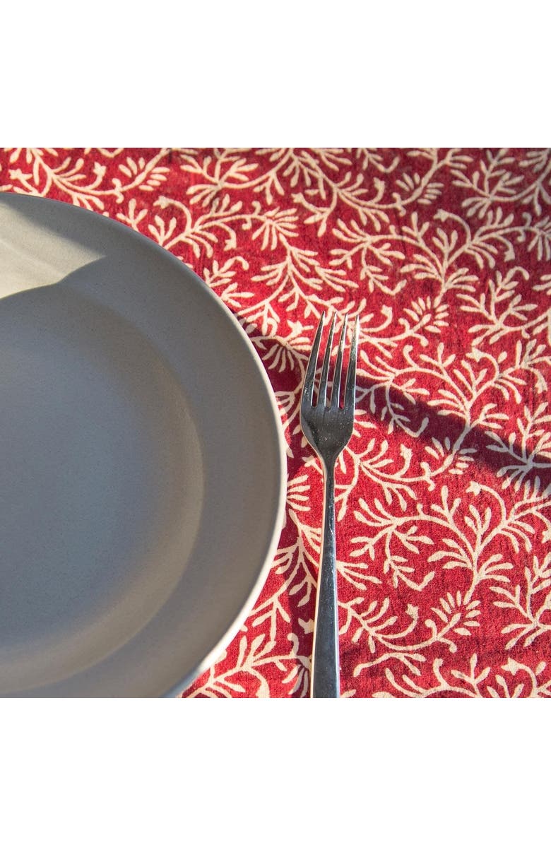 Ten Thousand Villages Red Vines Tablecloth, Alternate, color, Red