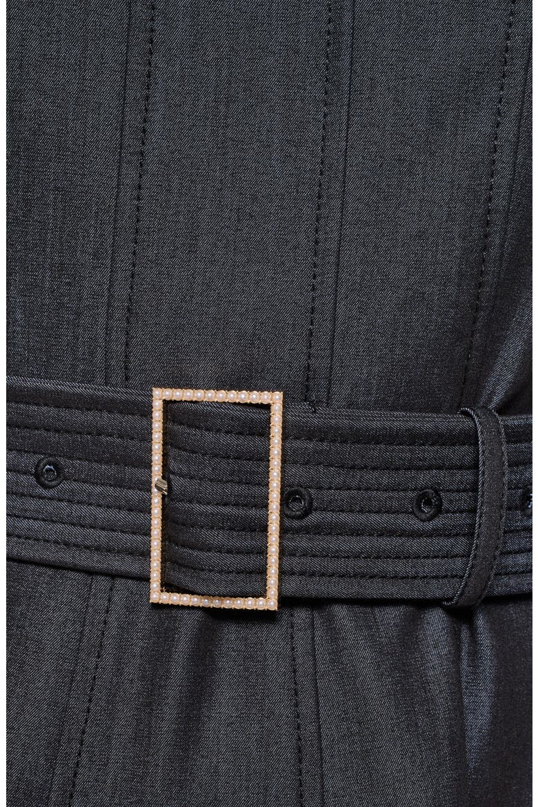 Belted Denim Fit & Flare Dress, Alternate, color, INDIGO