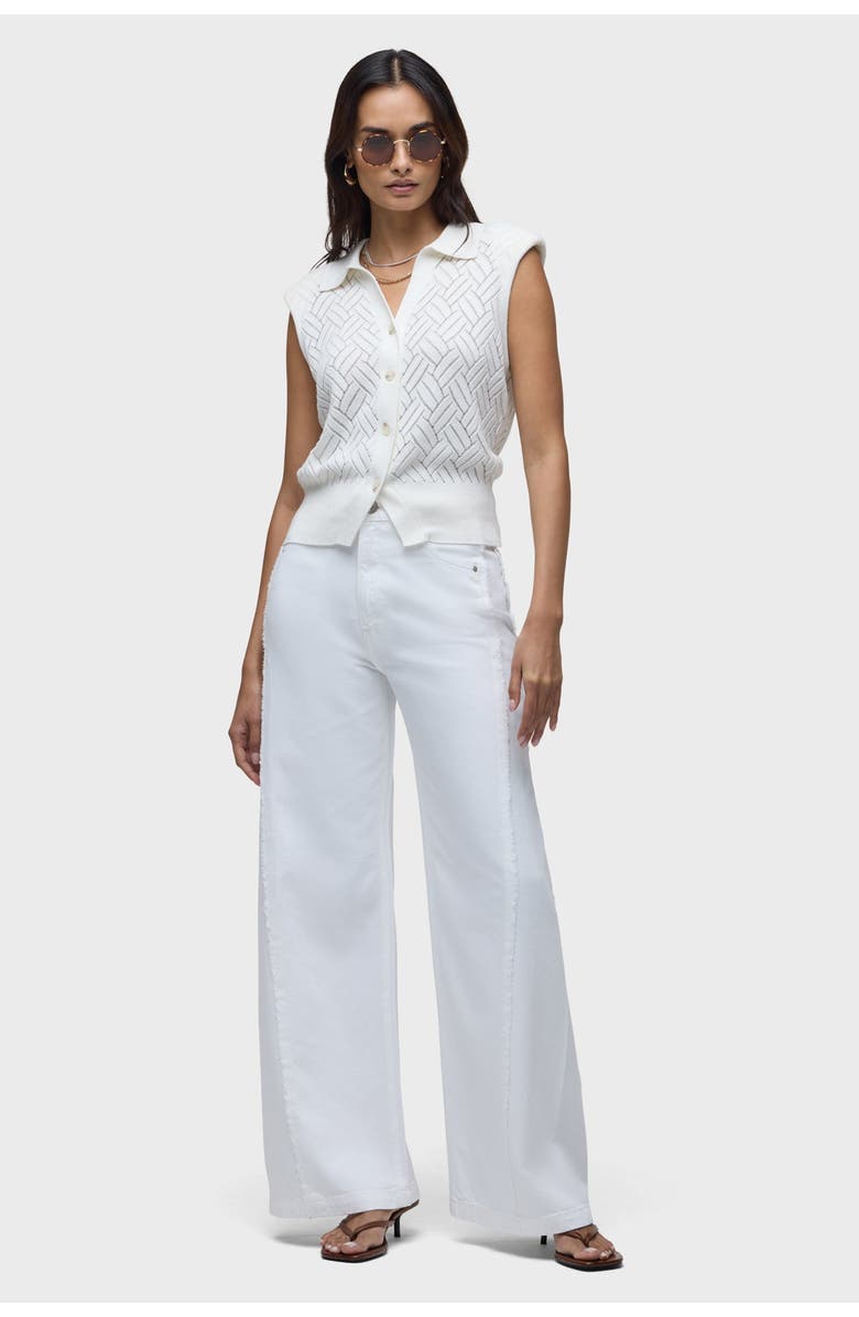 Hudson Jeans Jodie Frayed Seam Loose Wide Leg, Main, color, White