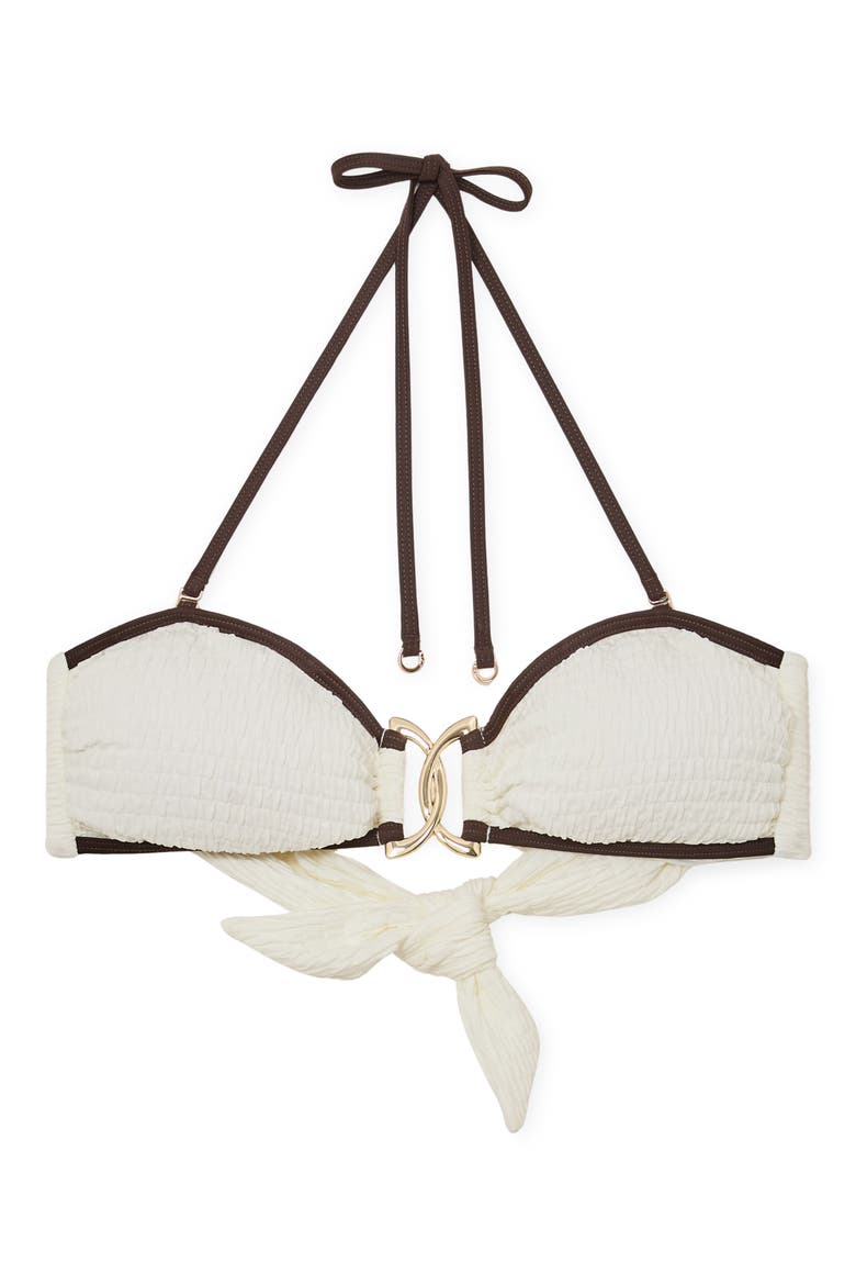 Johannah Bikini Top, Alternate, color, IVORY/ CHOCOLATE