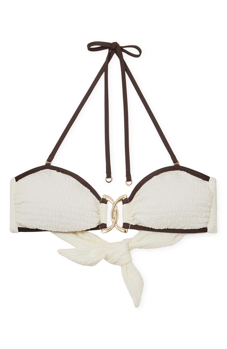 Reiss Johannah Bikini Top, Alternate, color, Ivory/ Chocolate