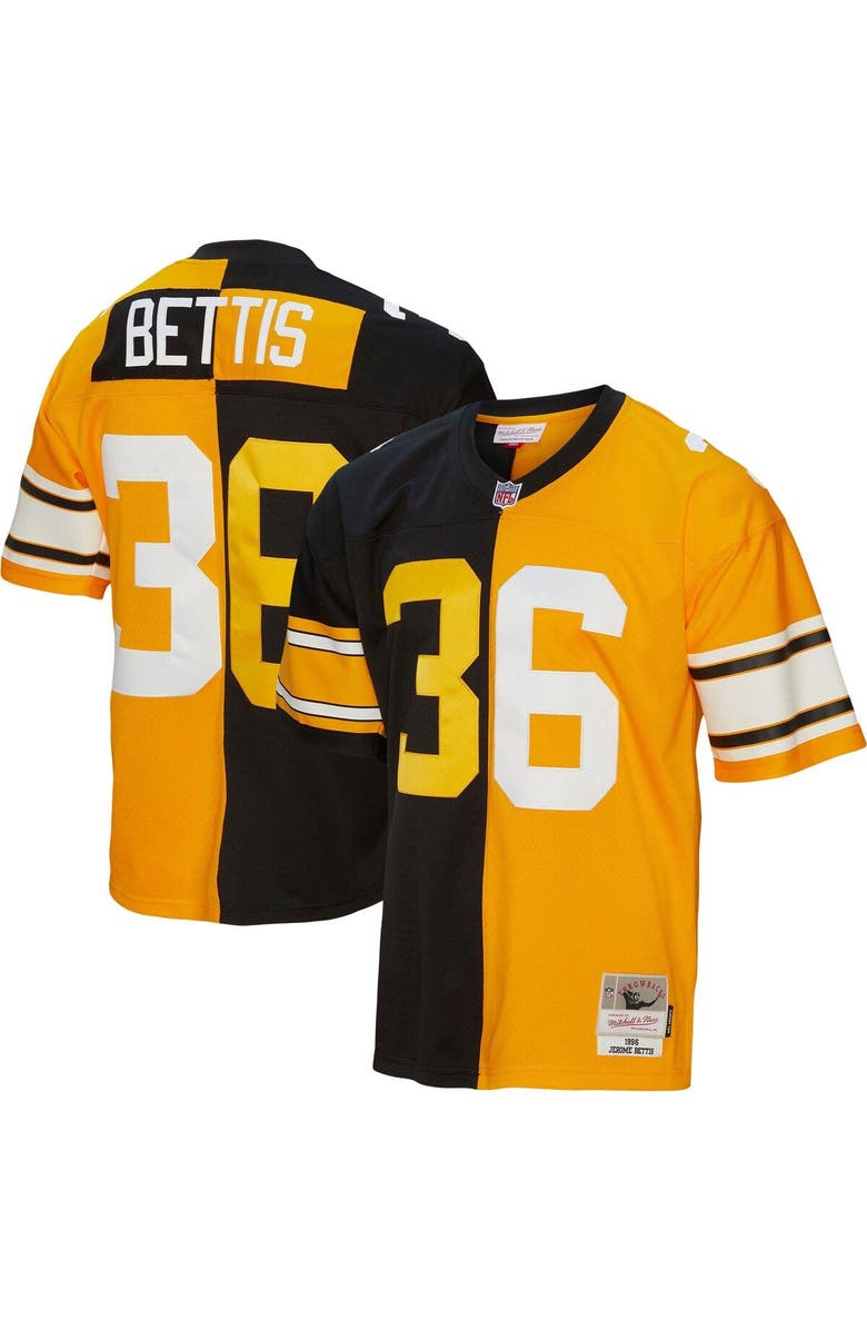 Mitchell & Ness Men's Mitchell & Ness Jerome Bettis Black/Gold Pittsburgh Steelers 1996 Split Legacy Replica Jersey, Main, color, Black