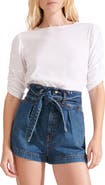 Veronica Beard Waldorf Ruched Sleeve T-Shirt